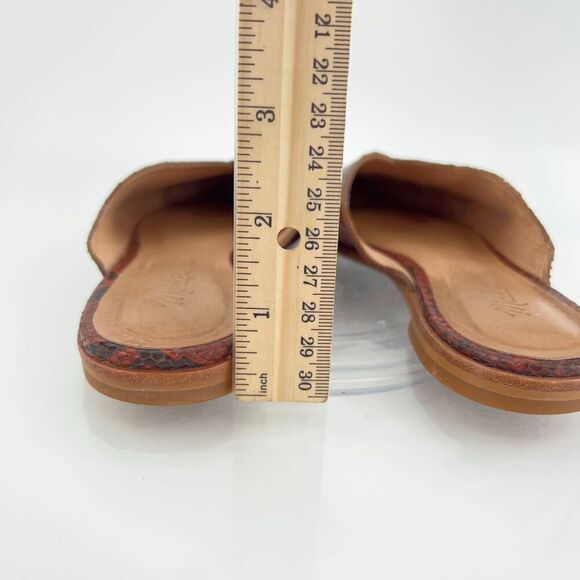 Madewell Women's The Emilia Mule Size 6.5 Slip On Pointed Flat Shoe Comfy Snake - Picture 6 of 11